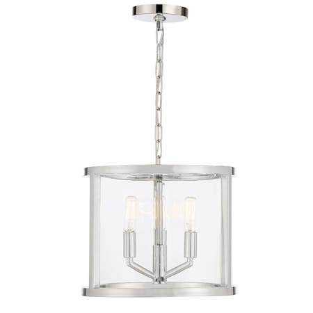 Crystorama Libby Langdon For  Devon 3 Light Polished Nickel Lantern DEV-B8003-PN